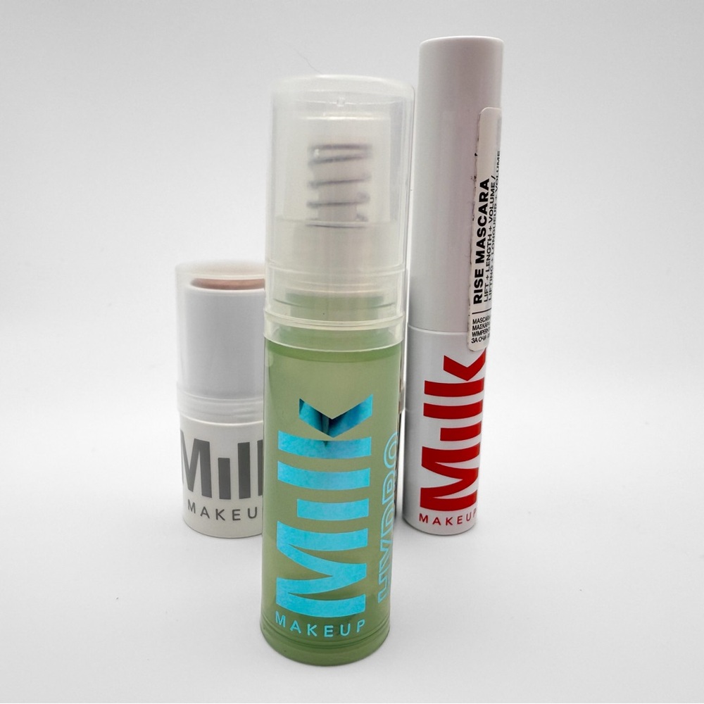 x4 Milk Makeup Mini WERK Lip Cheek LIT Highlighter Mascara Hydrogrip Primer NWOB - Picture 6 of 12